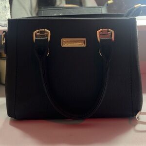 New Black Handbag with Gold Accents